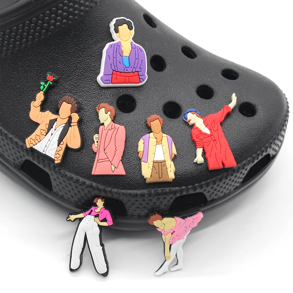 Hot 1pcs Famous Singer Character PVC Shoe Charms DIY Cartoon Shoe Accessories Fit Sandals Decorations Girls kid Boy Party Gifts