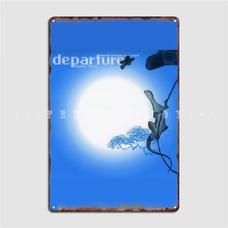 Nujabes And Fat Jon Departure Metal Sign Club Party Living Room Funny Plaques Tin Sign Poster