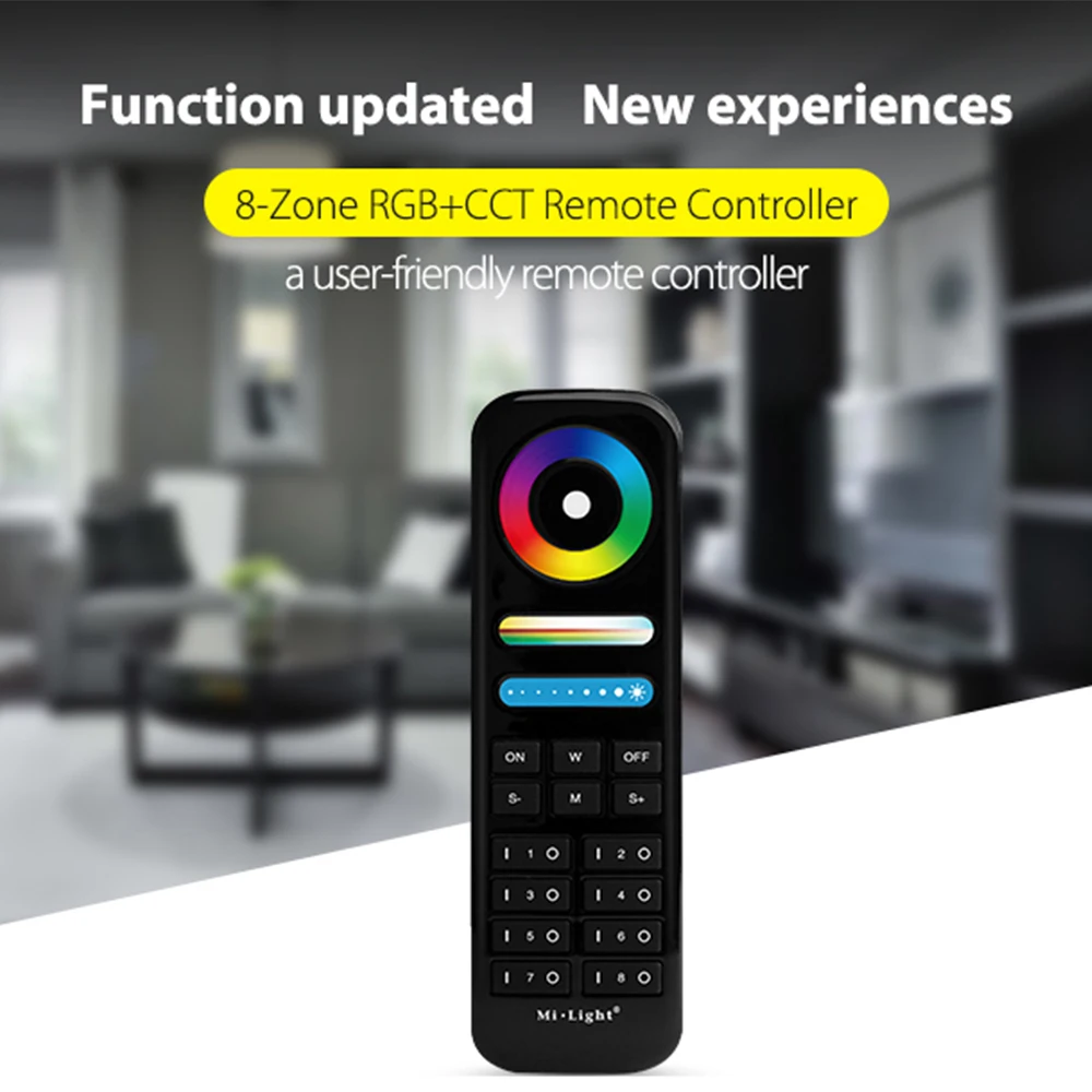 Miboxer FUT089 2.4GHz Remote Controller 8 Zones Control RGB+CCT For Single color CCT RGB RGBW RGB+CCT LED Light Strip