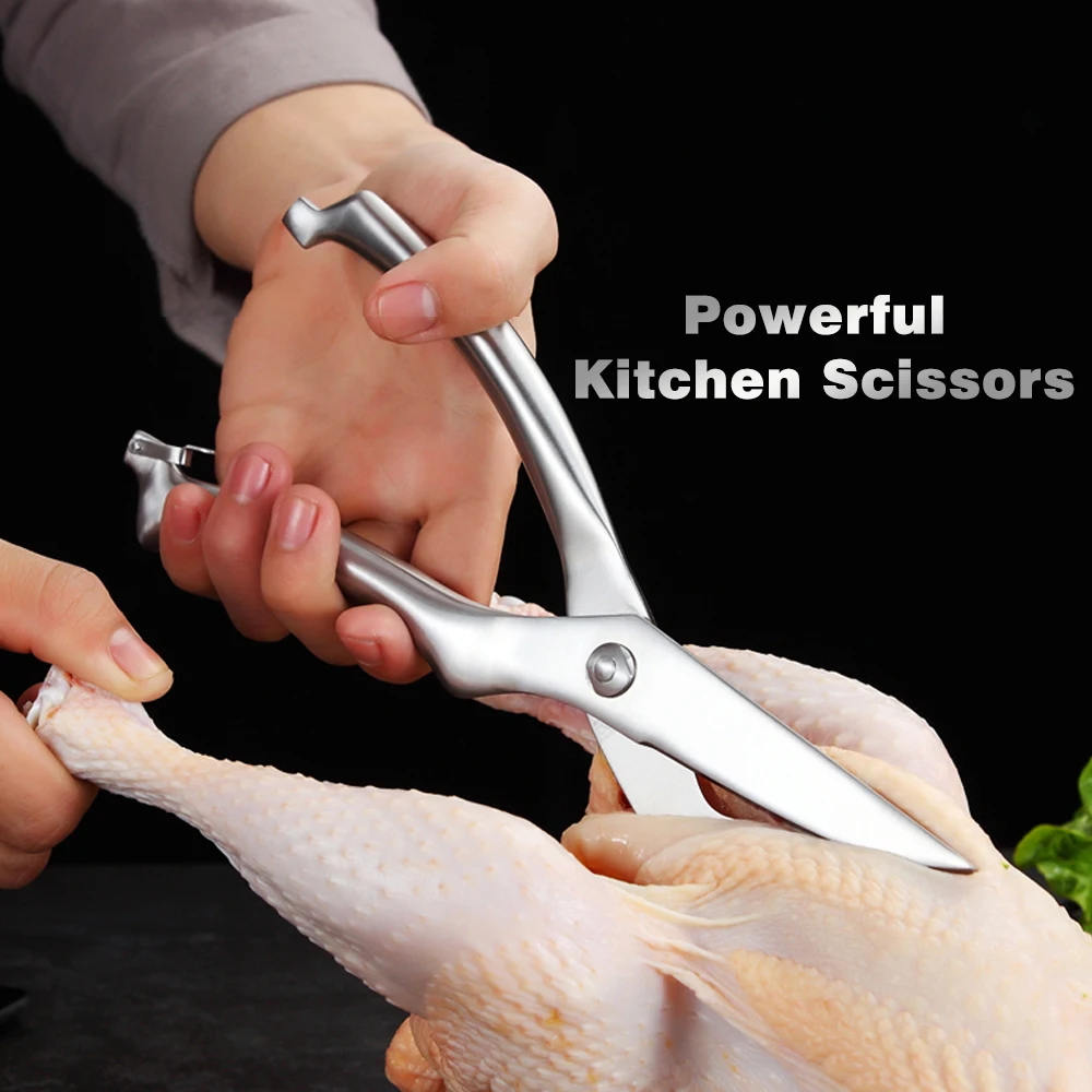 Kitchen Power Scissors German Sharp Stainless Steel Chef Home Cutting Gadgets Multi-functional Vegetable Fish Chicken Scissors