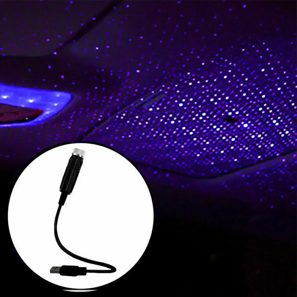 1 Pcs LED Atmosphere Car Roof Star Night Lights Projector Light Interior Ambient Night Starry Sky USB LED Decorative Lights