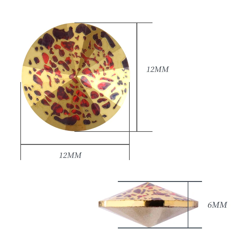 XIAOPU Rivoli Gold Patina Series Round Gleamy K9 Loose Rhinestones Piontback Strass Crystal Glue on Clothing Crafts Decoration