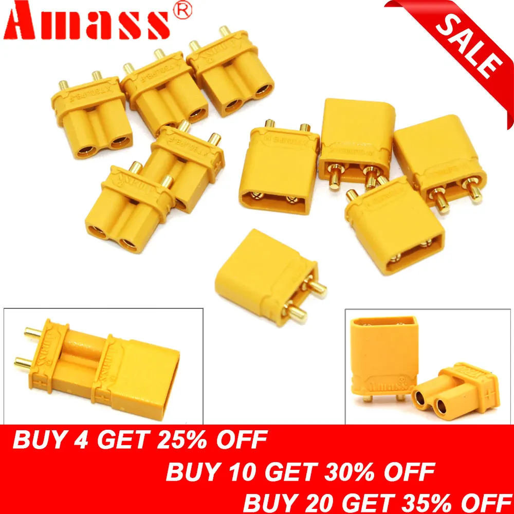 5/10/20pcs Amass XT30UPB XT30U 2mm Plug Male Female Bullet Connectors Plugs For RC Lipo Battery