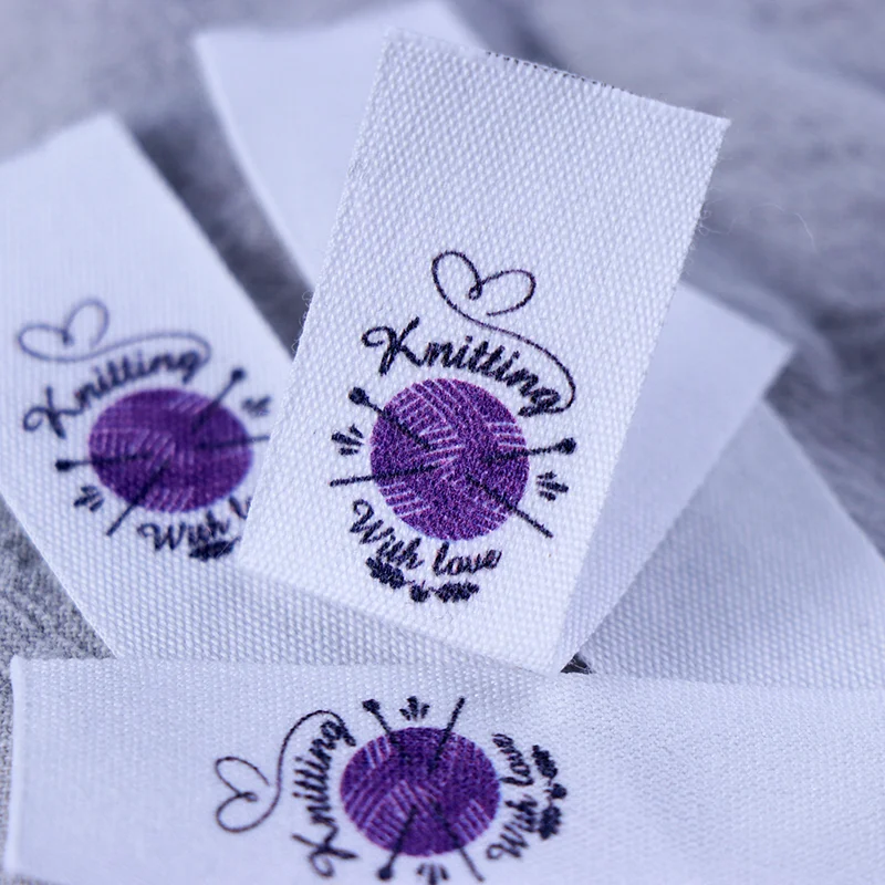 30mm*80mm Custom Sewing label Handmade Tags Custom kids Name Labels Cotton Ribbon labels Logo Labels 100-1000pcs