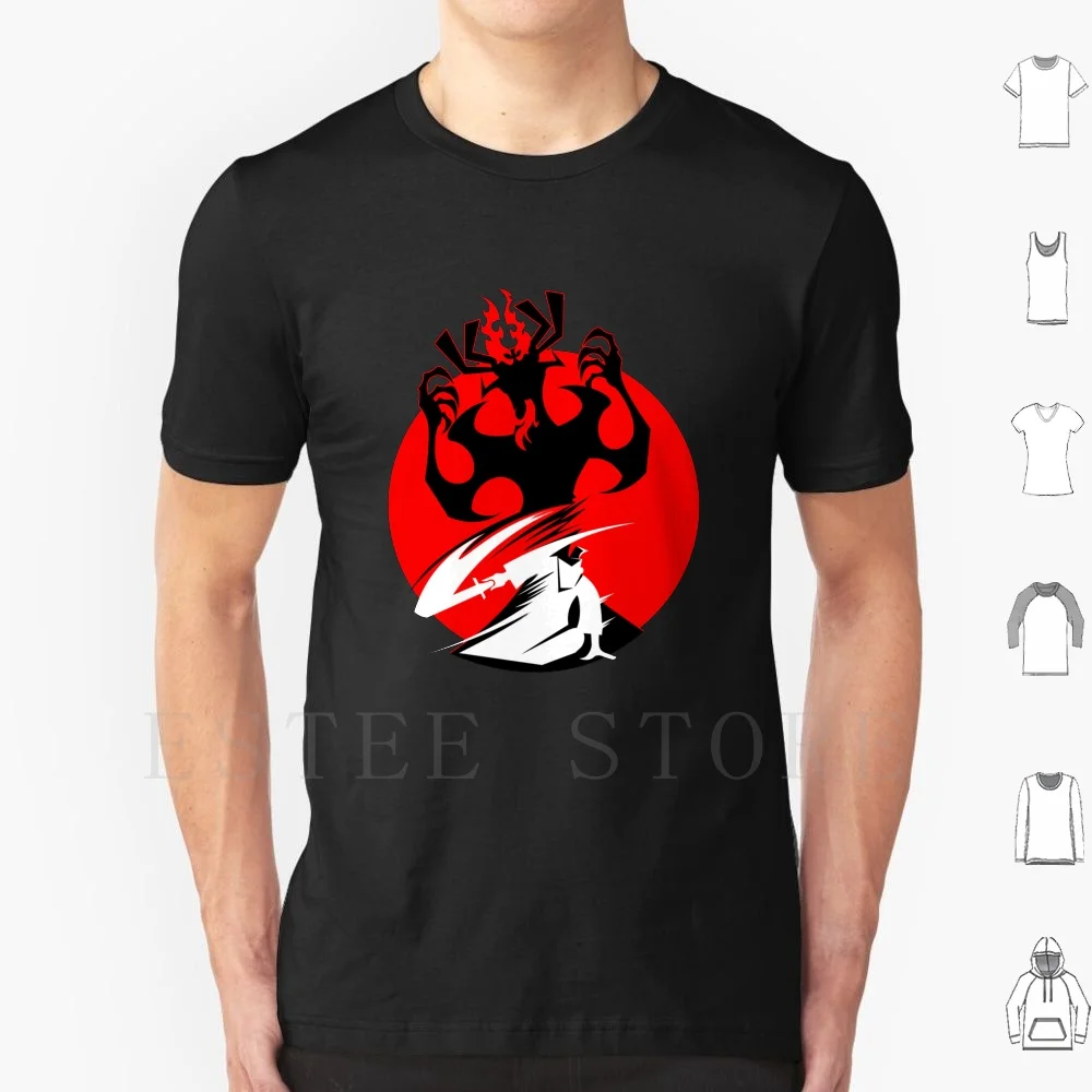 

Light Through Shadow T Shirt Cotton Men DIY Print Jack Aku Sword Battle Cartoon Cartoons Minimalist Minimalist