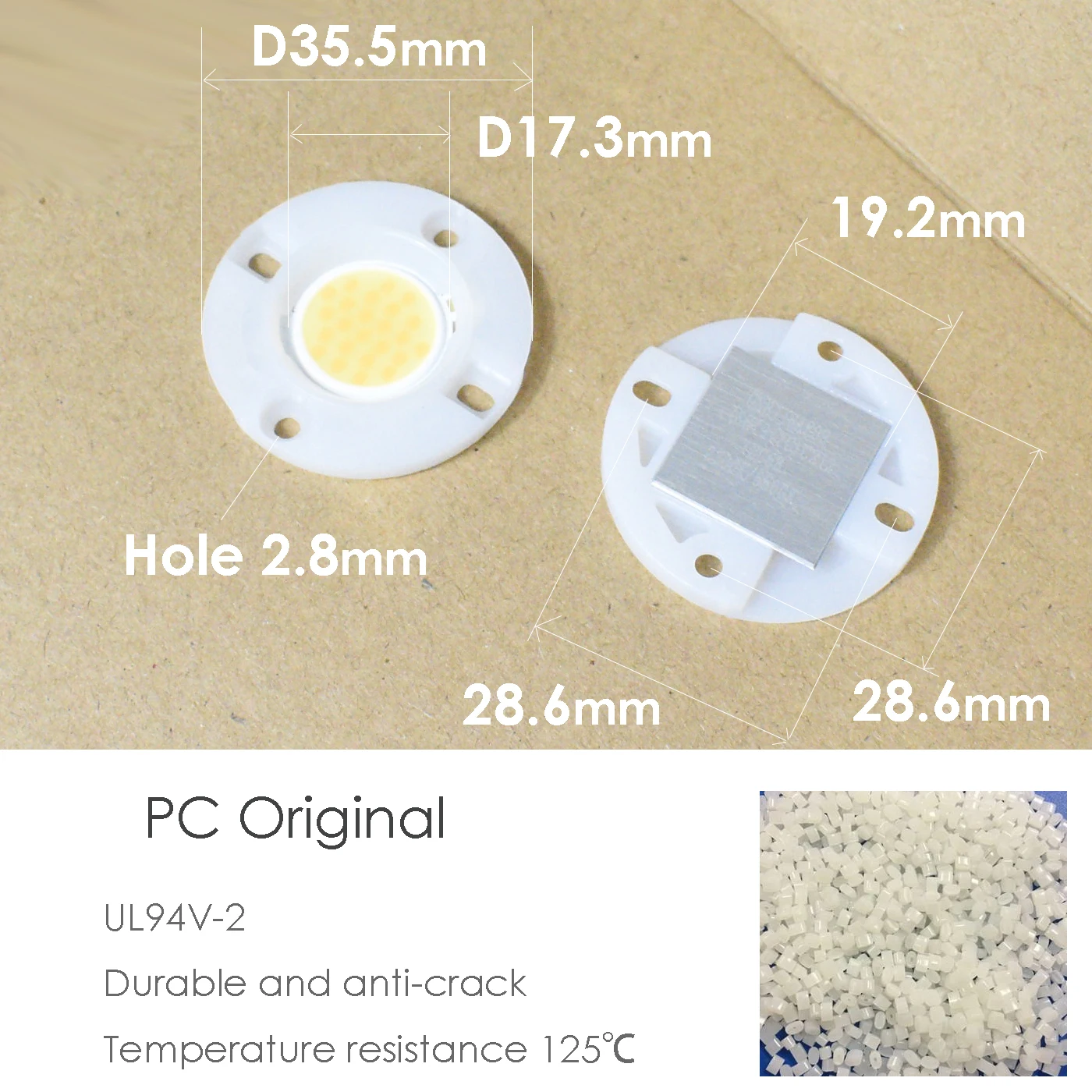 1919 17mm Luminous Surface Original PC COB Holder LED Fixture for Spotlight Downlight Track Lamp DIY Lighting