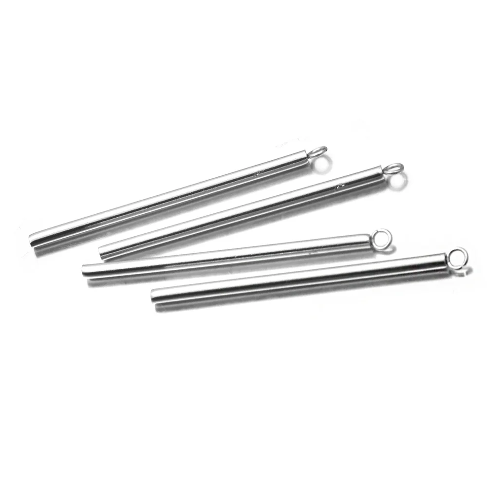 20pcs/lot Stainless Steel Cylindrical Single Pendant Earrings for DIY Handmade Beaded Material Parts Jewelry Making Supplies image 4