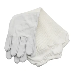 Guantes antiabejas de apicultor, mangas protectoras de apicultura, piel de oveja y lona ventilados para herramientas de apicultura, guantes de Apicultura