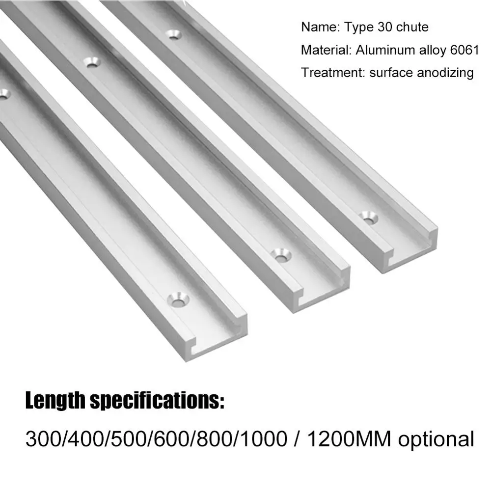 

1000/800/600MM T track Slot Miter Track Jig Fixture Aluminium Alloy For Router Table Bandsaws Woodworking DIY Tool 30 chute