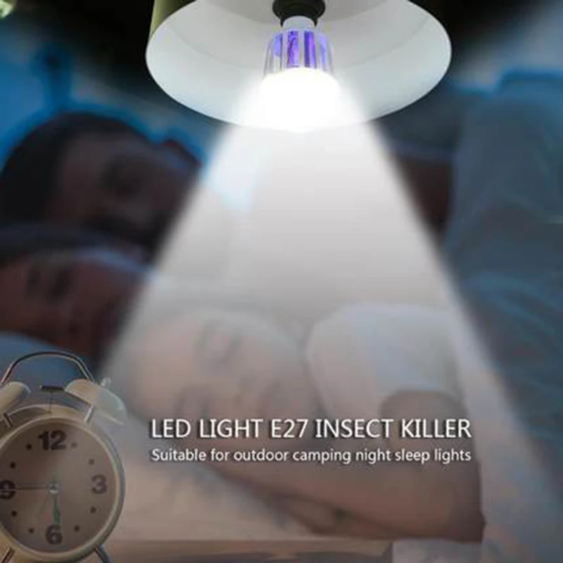 LED Mosquito Killer Bulb E27 LED Bulb For Domestic Lighting Bug Zapper Trap Lamp Insect Anti Mosquito Repellent Light Adapter