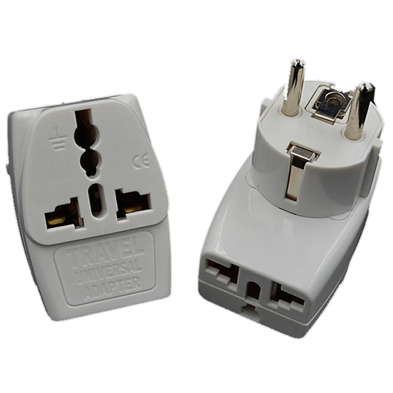 Wholesale CE 250v 16a India US UK AU swiss to eu Grounded Universal 2 in 1 Russia Germany french Schuko Plug Adapter Type E/F