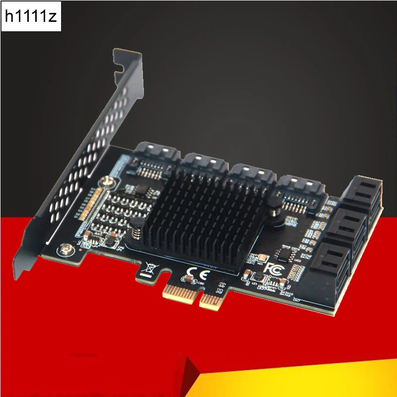 

Chia Mining Riser ASM1166 SATA PCIe Adapter 10 Port SATA III to PCI Express 3.0 X1 Controller Expansion Card Adapter Add On Card