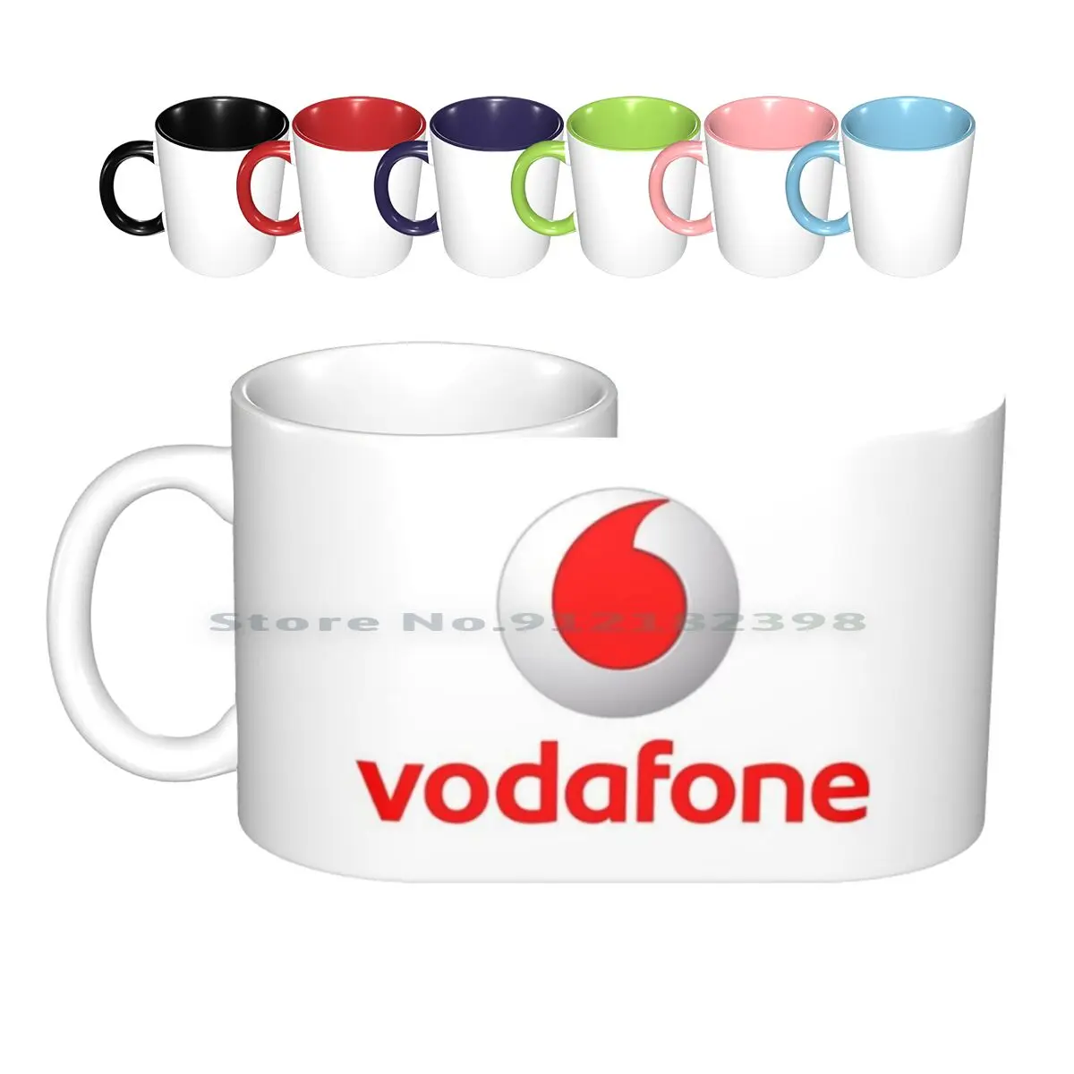 Vodafone Ceramic Mugs Coffee Cups Milk Tea Mug Vodafone Racing Car Rally R5 At T Sprint Logo Sponsor Creative Trending Vintage