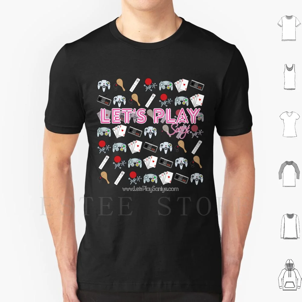 Camiseta rosa Play Let's Play para hombre, camiseta de algodón 6xl, videojuegos, juguetes Saniye 68 Records 6 8 Records