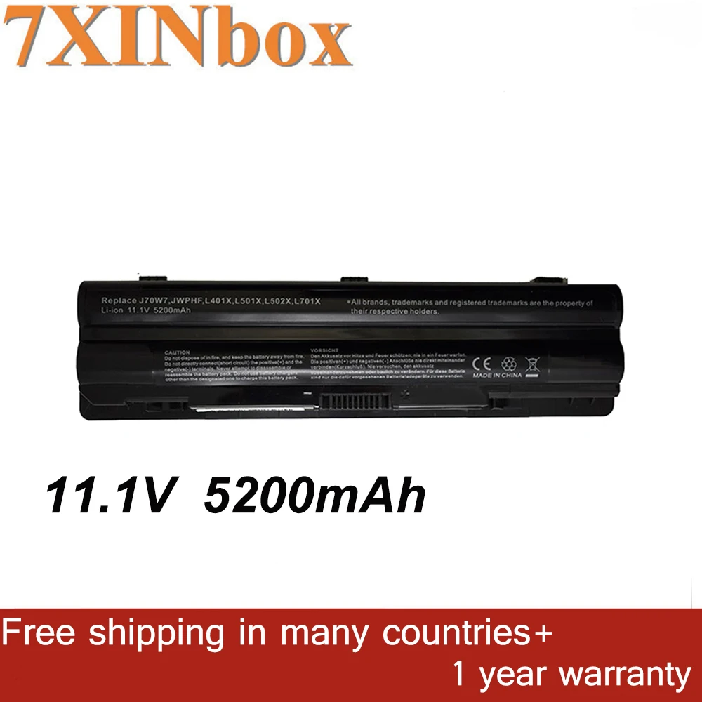 7XINbox 11.1V 5200mAh J70W7 JWPHF R795X WHXY3 Laptop Battery For Dell XPS 14 15 17 L401x L501x L701x L701x 3D 312-1123 312-1127