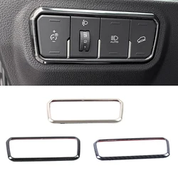 For Haval F7 F7X 2018-2021 Head Lights Lamp Switch Button Decoration Cover Trim Stainless Steel Headlight Frame Decorative