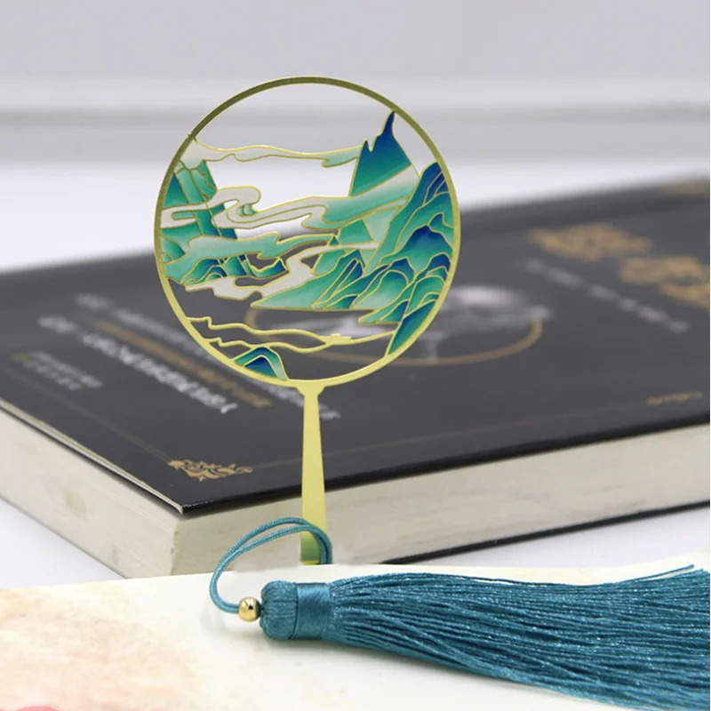 Colorful Landscape Pendant Bookmark Cartoon Christmas Art Pattern Book Mark Page Folder Decor Office School Supplies Stationery