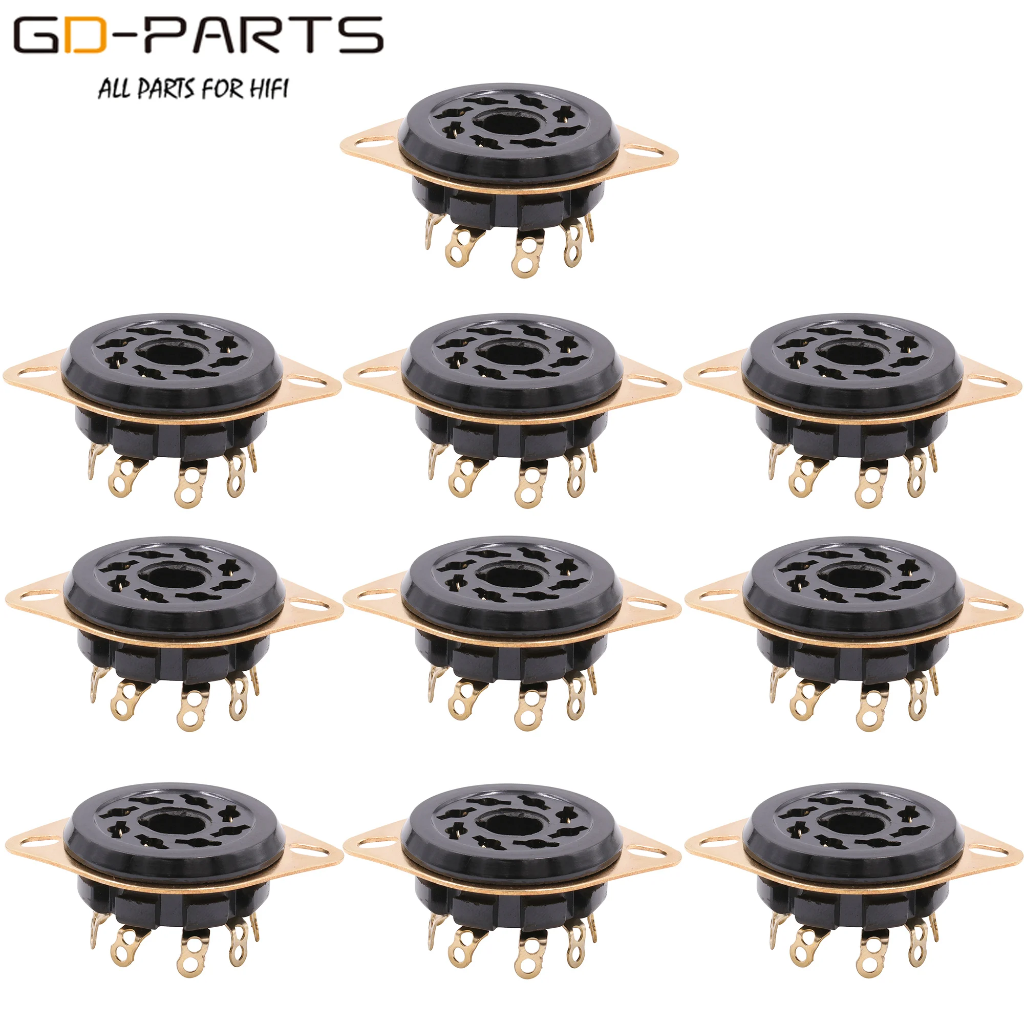 Chassis Mount 8pin Octal Bakelite Tube Socket Base For CV181 5881 6SN7 KT88 EL34 6550 6SL7 KT66 6CA7 5AR4 Vintage AMP DIY 10PC