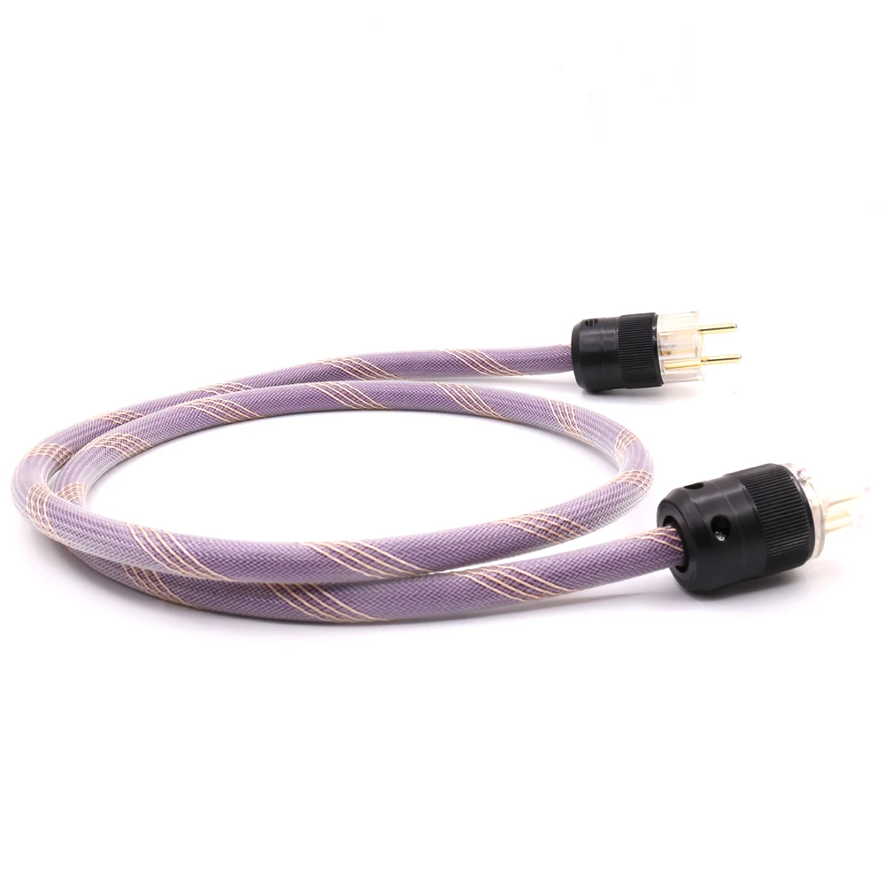 สายสัญญาณเสียงไฮไฟ D507 AC-313สัญญาณเสียงไฮไฟ OFC ทองแดง AC สายจ่ายไฟ SCHUKO ชุบทอง P078ETG ปลั๊กไฟ EU