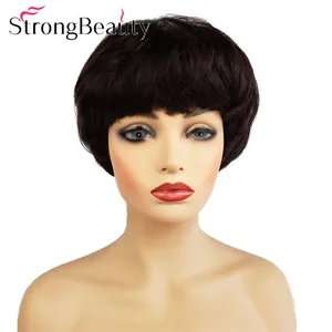 StrongBeauty короткие прямые синтетические парики, термостойкие волосы без капель, женский парик, 4 цвета