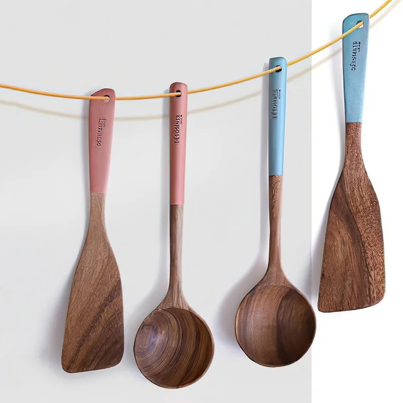 Solid Wood Cooking Tool Eco-friendly Teak Spatula Rice Scoop Soup Spoon Tableware Household Kitchen Supplies Cooking Tools