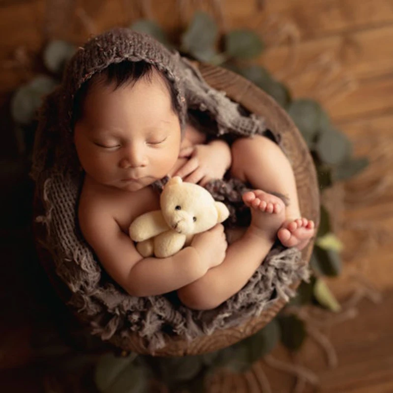 Chapeau en laine avec crochet pour bébé, casquette pour nouveau-né, accessoires de photographie, vêtements de sauna pour bébé, accessoires de studio