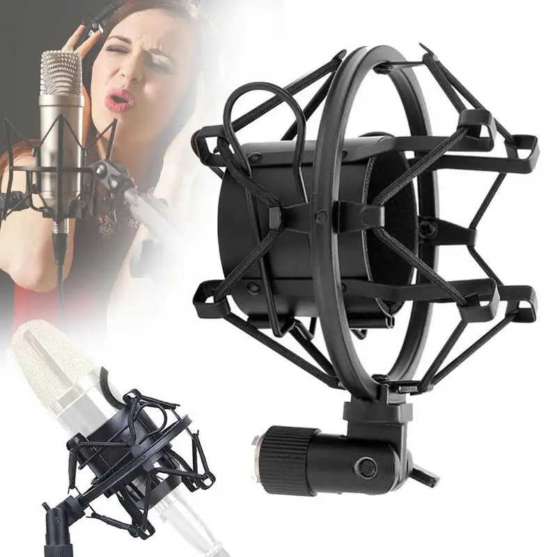 

1Pc Professional Microphone Shock Mount Adjustable Spider Microphone Clip Broadcast Recording Spider Condenser Studio Holder