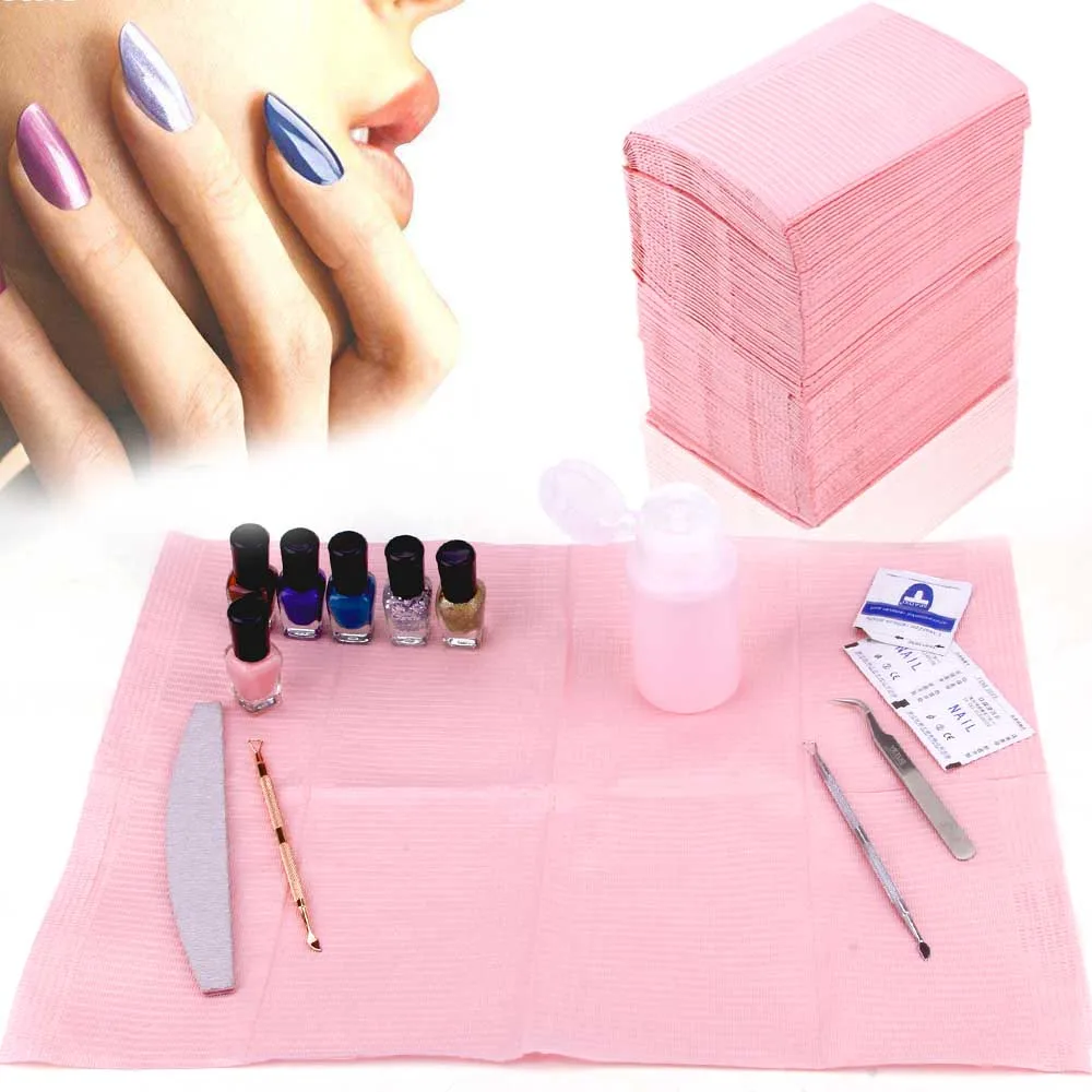 

5/125Pcs Nail Table Mat Nails Polish Disposable Clean Pads Waterproof Tablecloths Lint Paper Nail Art Tools Medical Table Sheets