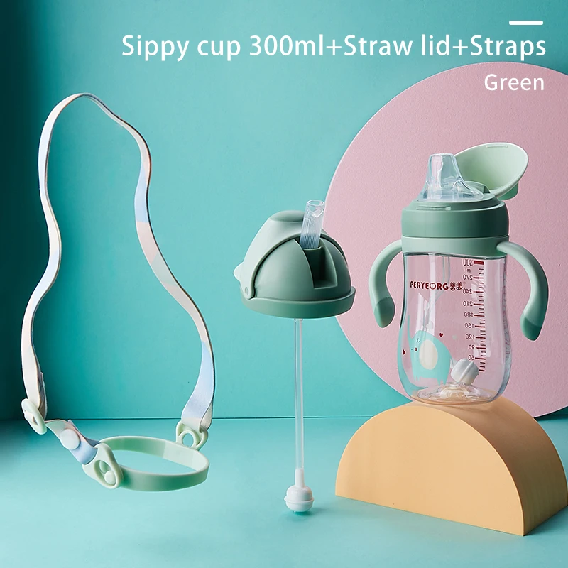 Silica Gel Feeding Kids Toddler Newborn Baby Drink Cups Water Bottles Kids Drinking Sippy Cup with Straw Handle Infantil Drinker