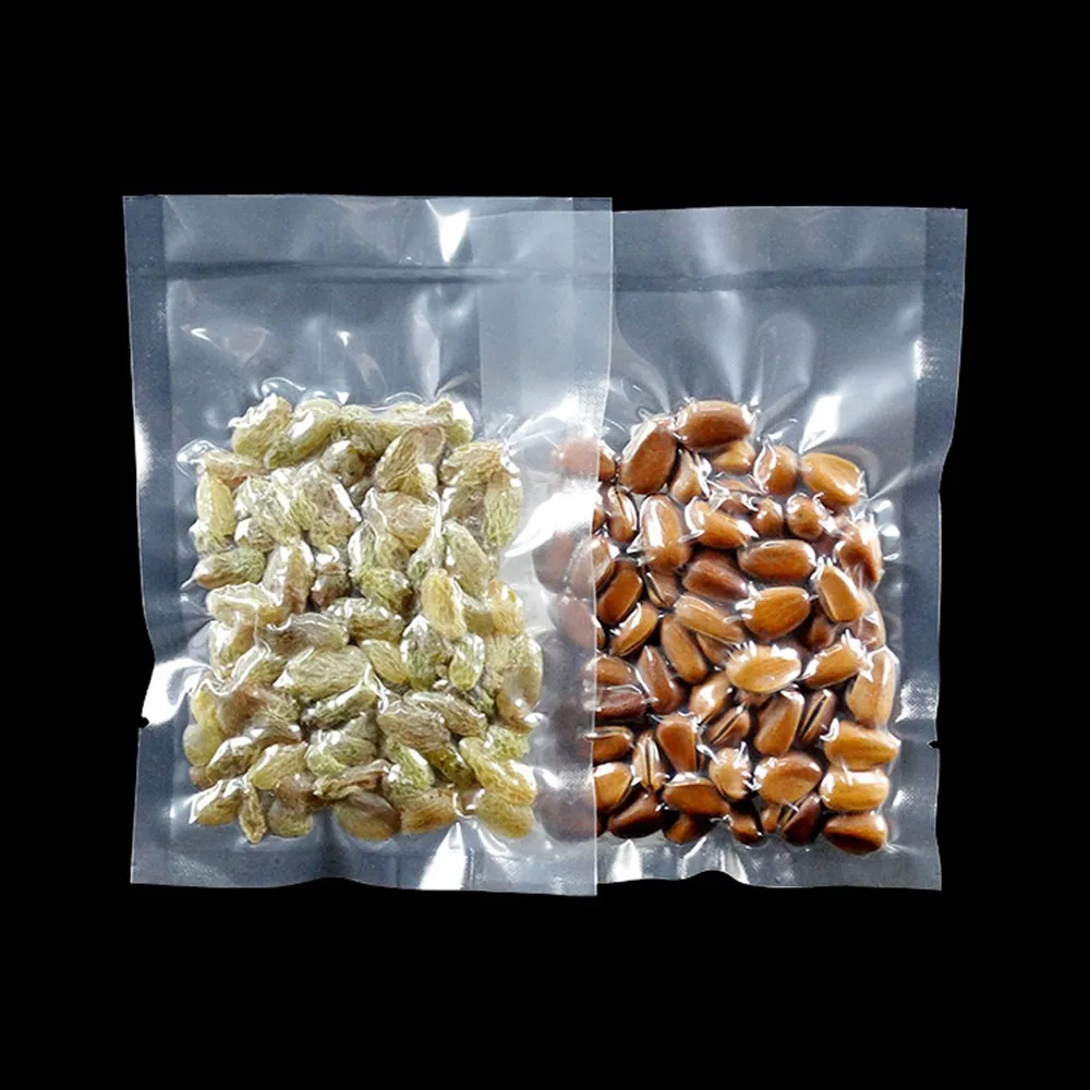 200pcs/lot Nylon Vacuum Food Storage Packaging Bags Clear Open Top Heat Seal Packing Pouches Moist Barriers Food Package Bag