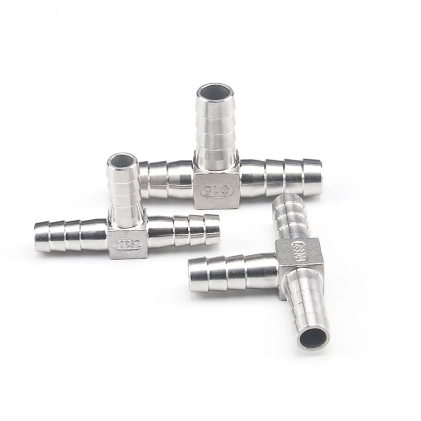 

6/8/10/12/13/14-25mm 304 Stainless Steel Barbed Hose T Piece 3-Way Joiner Connector Fitting Adapter,Fro Fuel Air Gas Oil Pipe