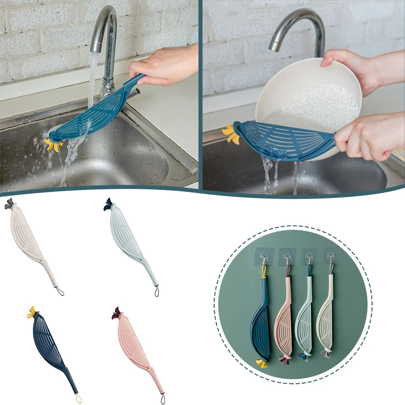 Cuchara de arroz para cocinar multifunción con orificio para colgar, escurridor de limpieza, herramientas de cocina prácticas, accesorios de cocina