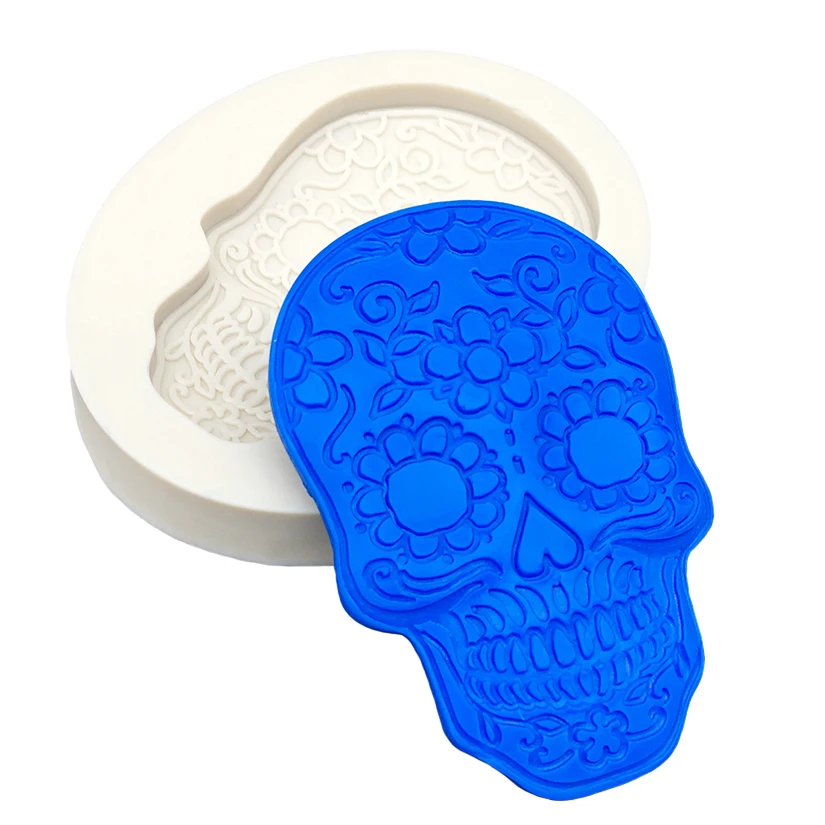 Skull Halloween Silicone Sugarcraft Chocolate Cupcake Baking Mold Resin Tools Fondant Cake Decorating Tools