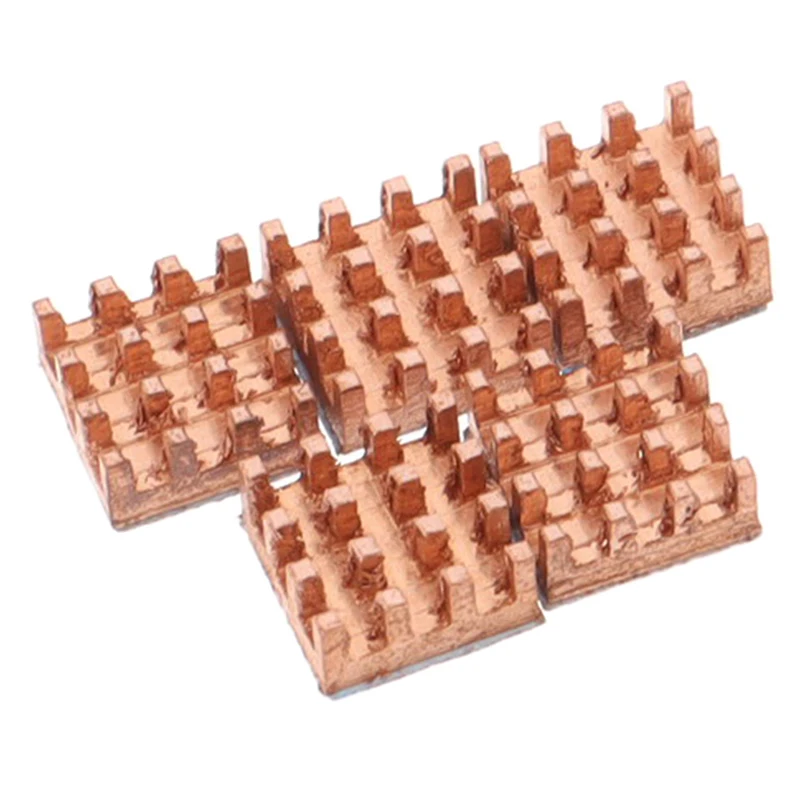 실용적인 9x9x4mm 순수 구리 방열판, 메모리 접착식 후면 냉각 쿨러 방열판, 5 개