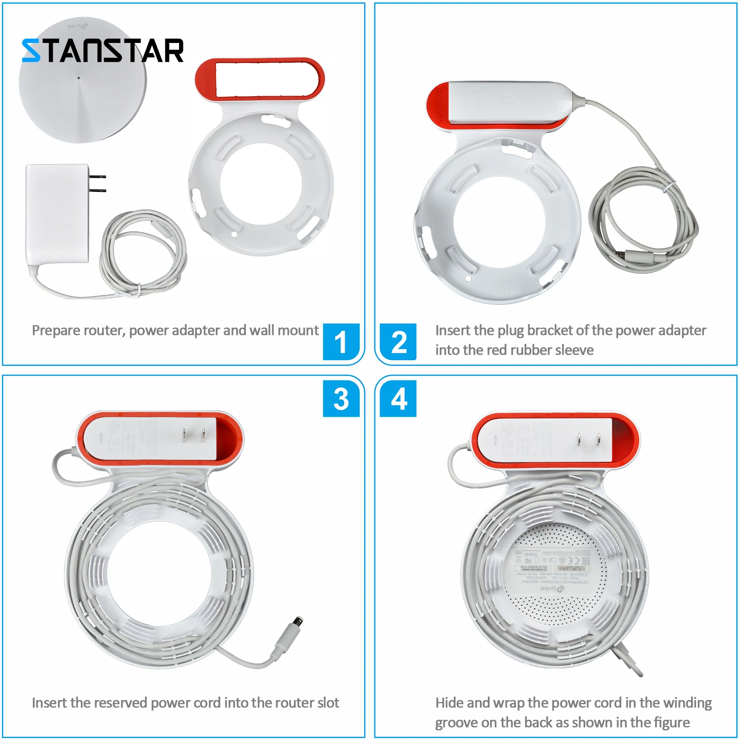 STANSTAR Wall Mount for TP-Link Deco P7 Home Mesh WiFi System, Sturdy Brackets, Easy Moved, Space Saving