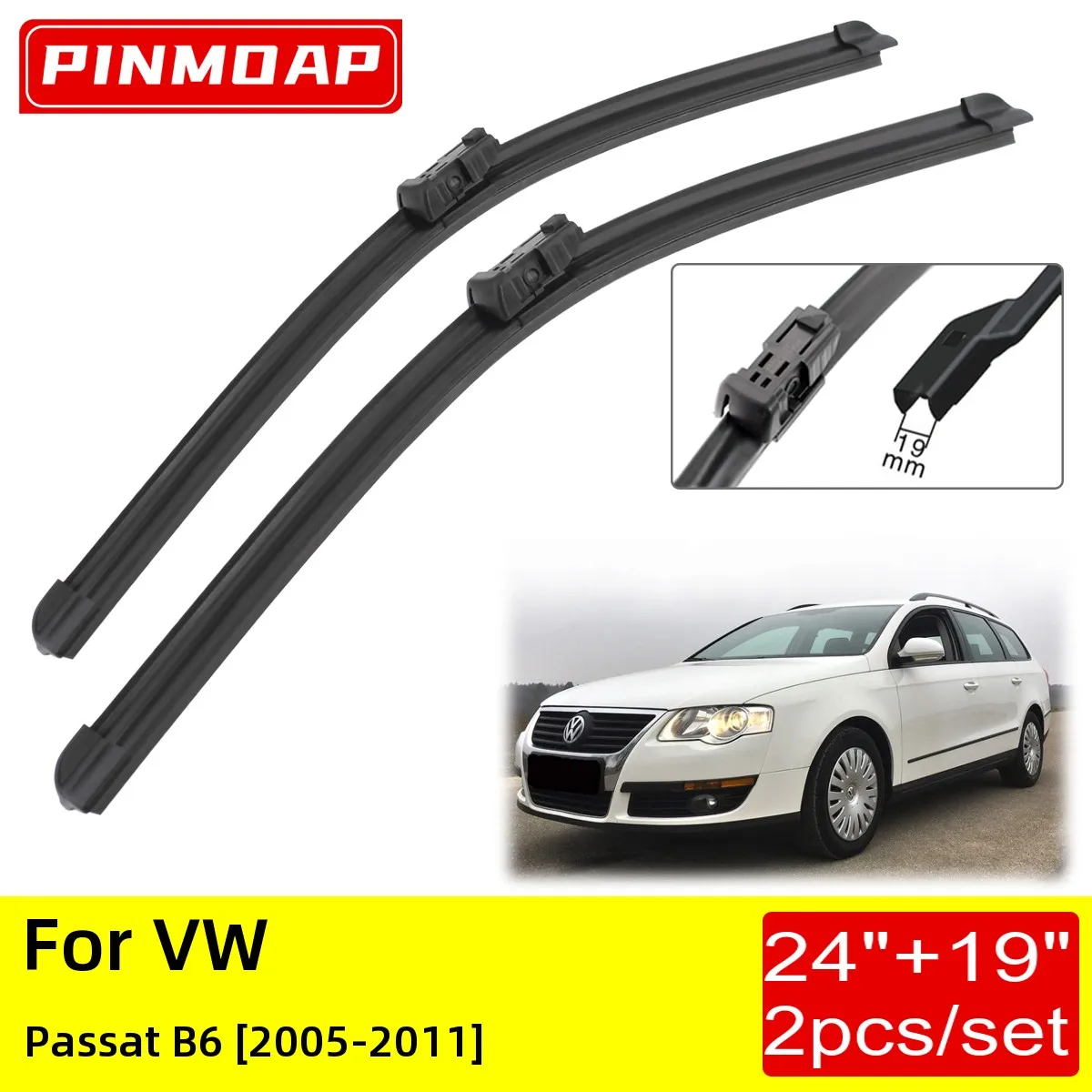 For VW Passat B6 2005 2006 2007 2008 2009 2010 2011 Front Wiper Blades 24\