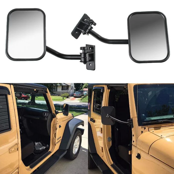 Doors Off Mirrors For Jeep Wrangler Tj, Jk, Lj Quick Release Side Mirrors Black 2Pack