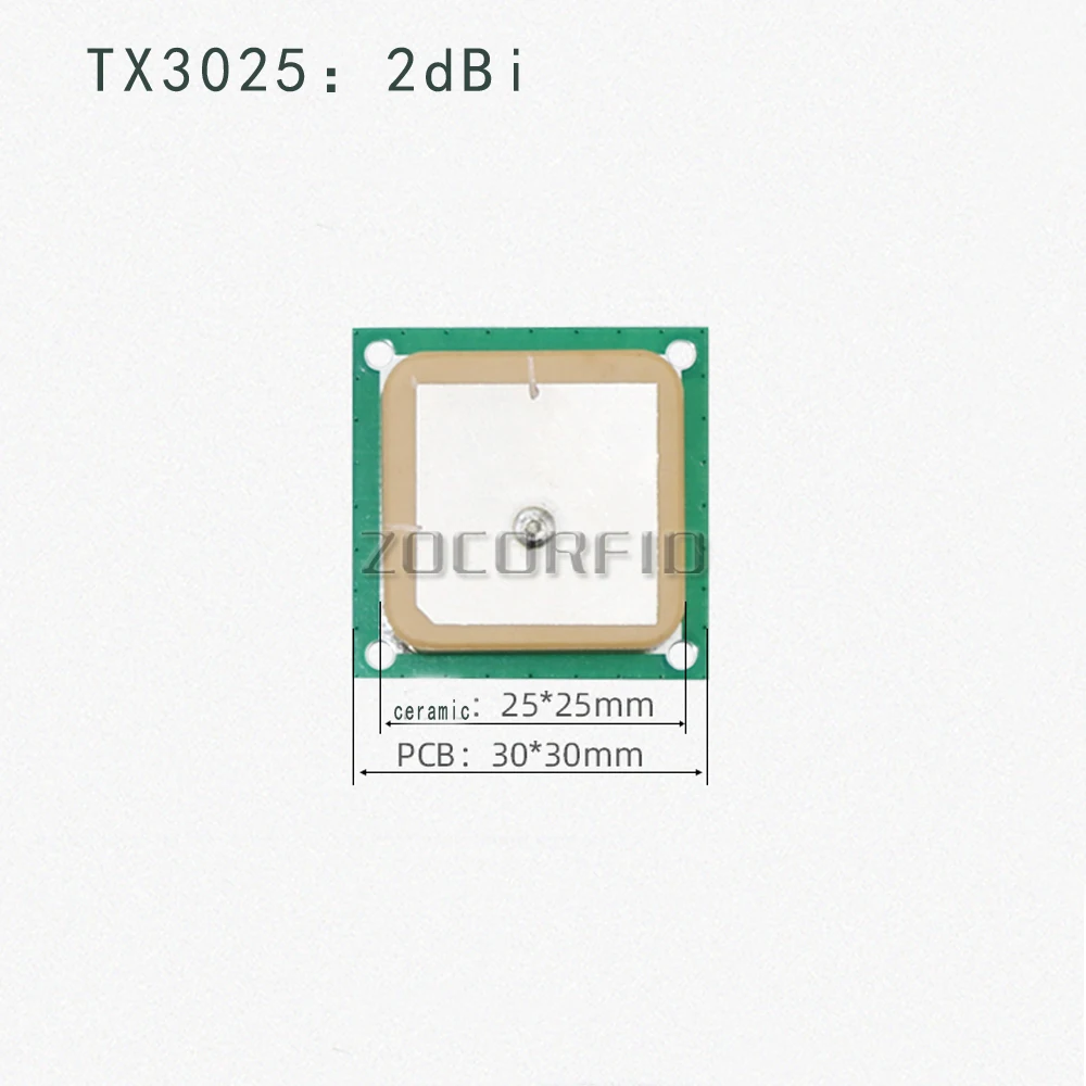 Antena de cerâmica com polarização circular uhf rfid, conector sma mmcx ipex tnc para módulo leitor