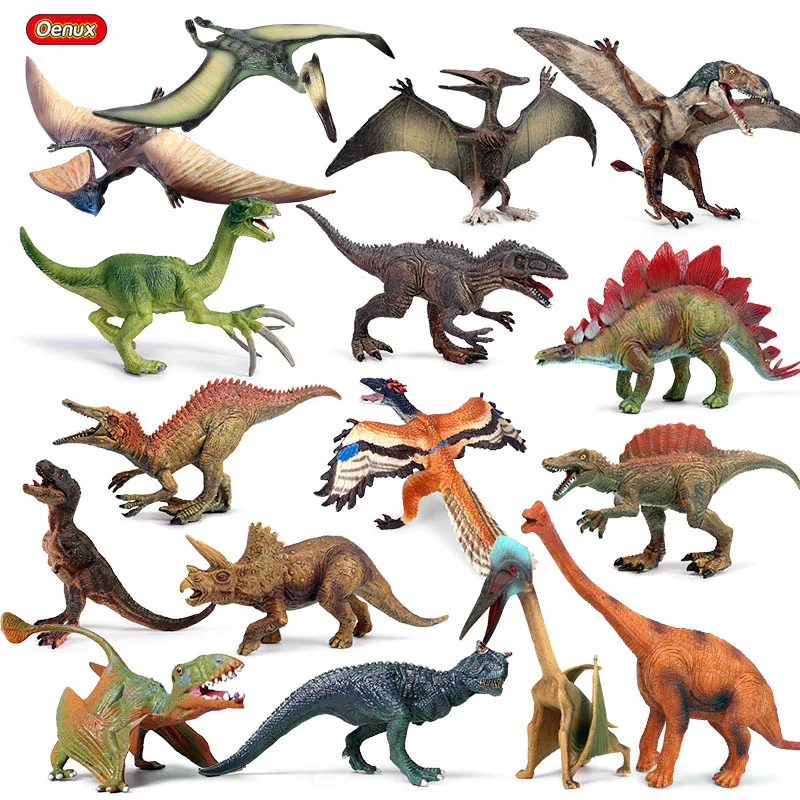 Oenux Savage Jurassic T-Rex Pteranodon Archaeopteryx Spinosaurus Dinosaur World PVC Action Figures Model Collection Kids Toy