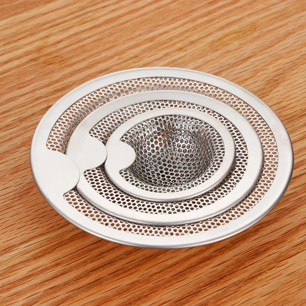 S/M/L Stainless Steel Bathtub Hair Catcher Stopper Shower Drain Hole Filter Trap Kitchen Metal Sink Strainer