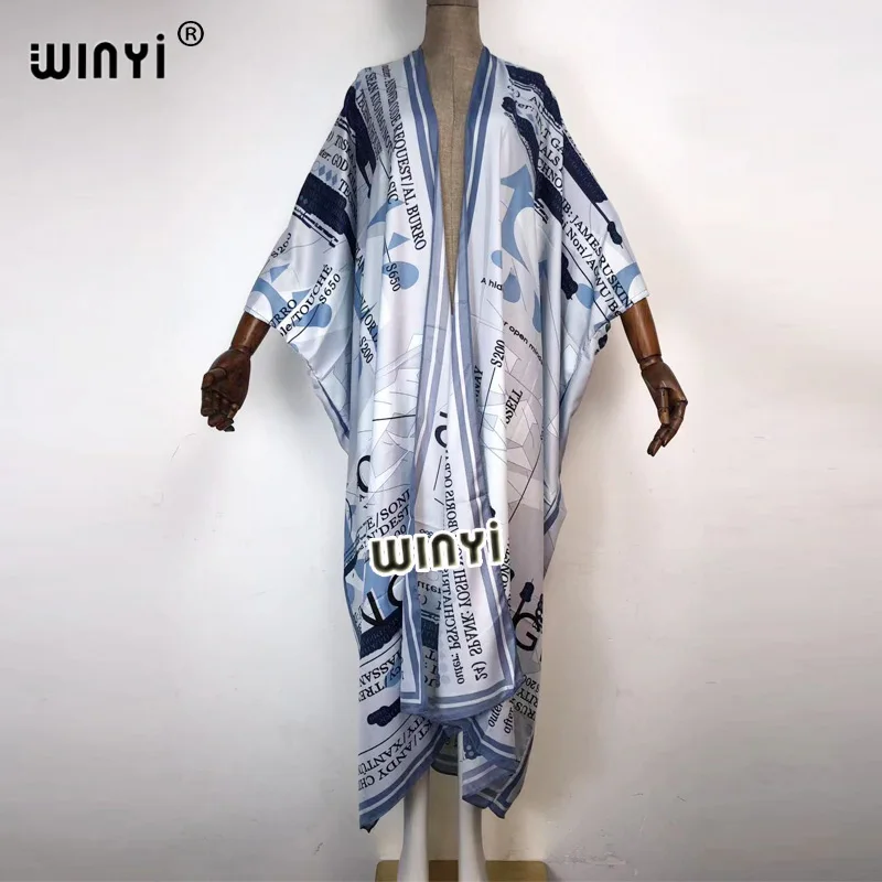 2022 European and American Summer Women Cardigan stitch robe Cocktail sexcy Boho Maxi African Holiday Batwing Sleeve Silk Robe