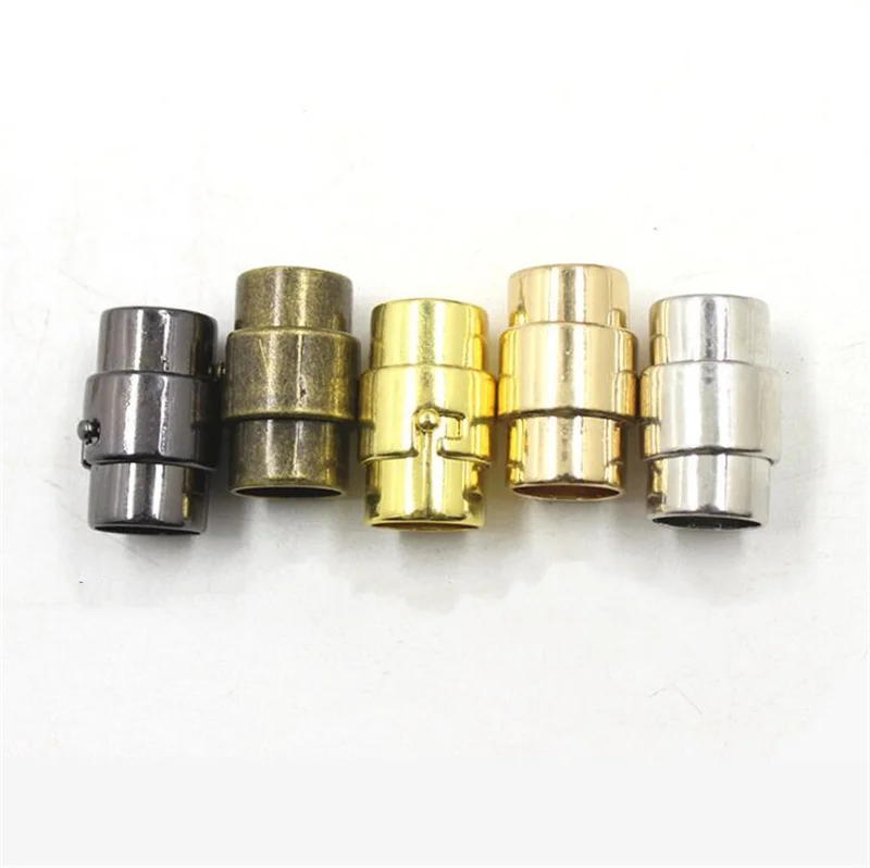 5pcs/lot 3 4 5 6 8 10mm Strong Magnetic Clasps With Locking Mechanism Fit Leather Cord End Cap DIY Bracelets Connectors Making