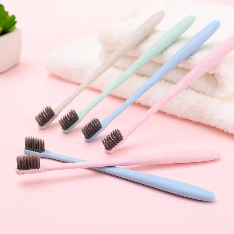 10pcs Toothbrush Soft Fine Hair Eco Friendly Mixed Color Family Set Teethbrush Adult Cleancare Healthy Teeth Cleaning Brush Case