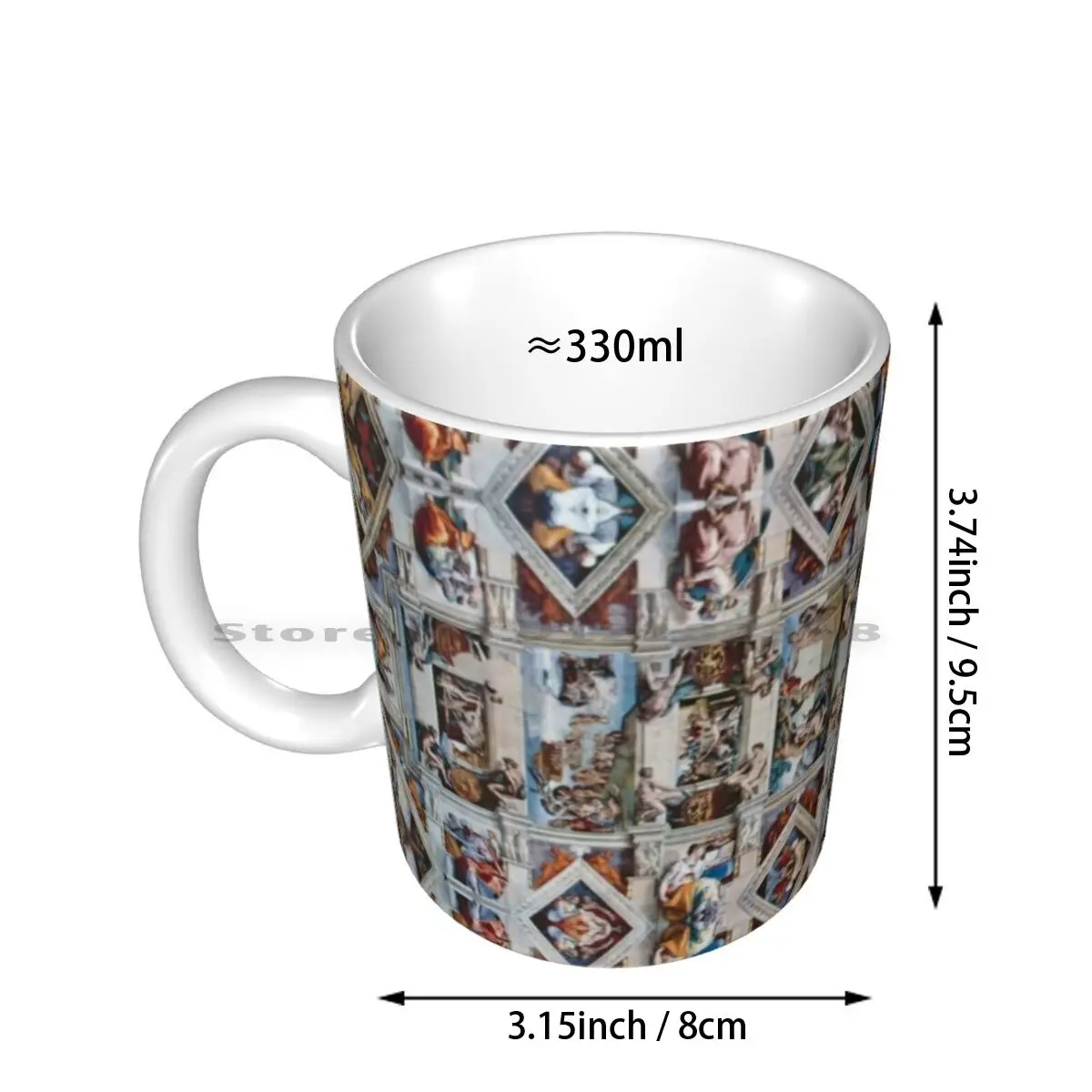 Sistine Chapel Ceiling Ceramic Mugs Coffee Cups Milk Tea Mug Sistine Sistine Chapel Chapel Fresco Old Vintage Ancient Religion