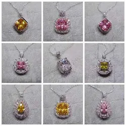 CC Pendants For Women Cubic Zirconia Stone Colorful Wedding Engagement Bridal Fine Jewelry Necklace Pendant No Chain