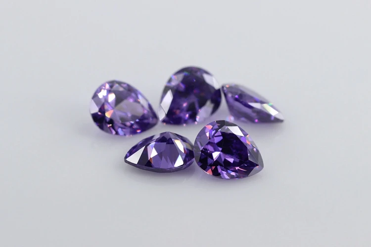 5A Pear Double CheckerBoard Cubic Zirconia Stone Multicolor Brilliant Cut Loose CZ Stones Synthetic Gems Beads For Jewelry