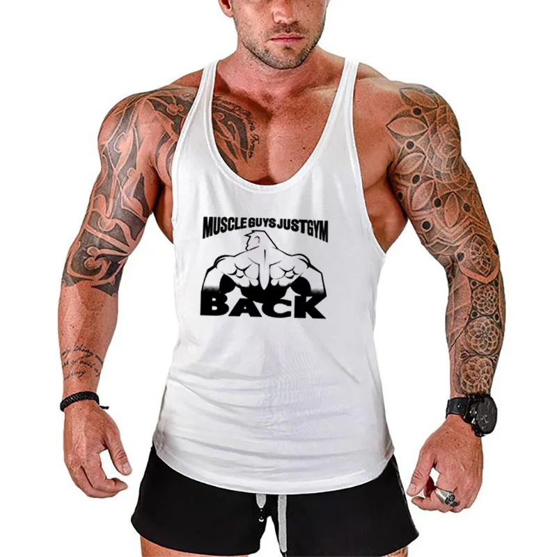 New Brand Summer Running Vest Printed Gym Clothing Bodybuilding Fitness Tank Top Sleeveless Shirt Trainwear Singlets