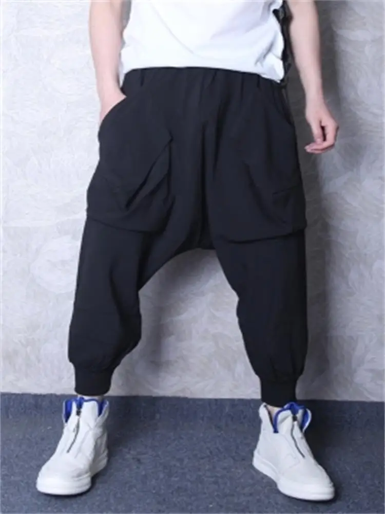 

Men's Beat Pants Spring And Autumn New Fashion Trend Personality Big Pocket Hip Hop Casual Loose Oversized Nine-Minute Pants