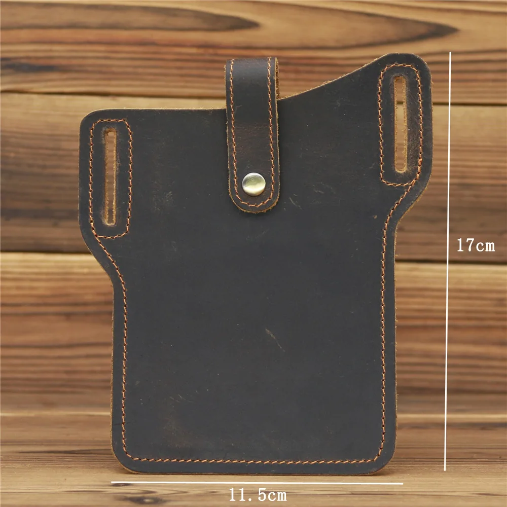 Genuine Letaher Cellphone Loop Holster Nubuck Leather Belt Phone Bag For iPhone 13 12 11 Pro MAX Mini XS SE 7 8 Waist Phone Bag