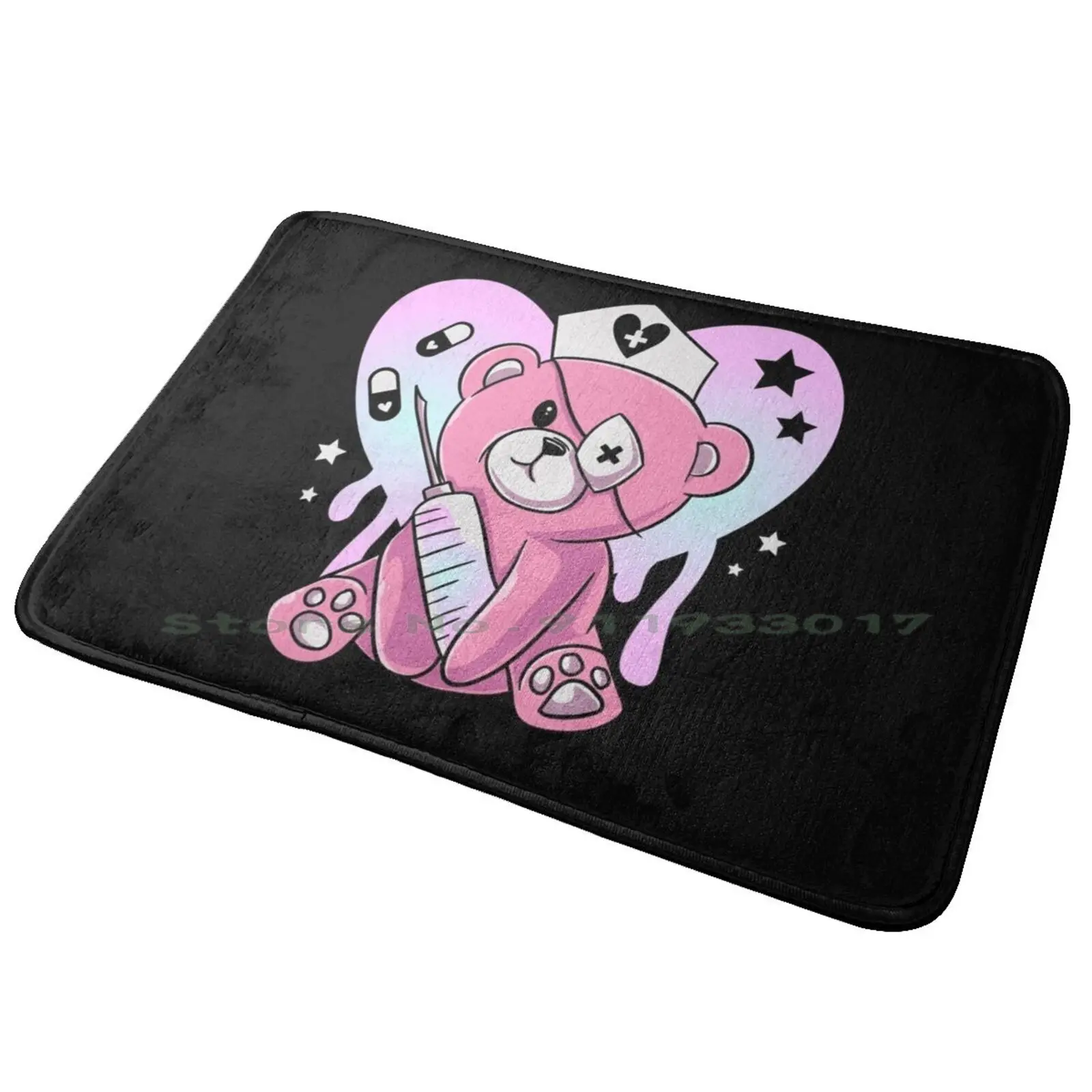 Medic Bear Japanese Pastel Goth Kawaii Teddy Bear Gift Entrance Door Mat Bath Mat Rug Morat Band Simón Vargas Simon Villa